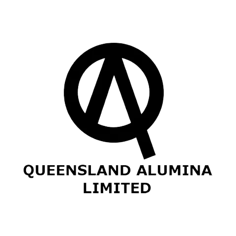 Queensland Alumina logo black and white