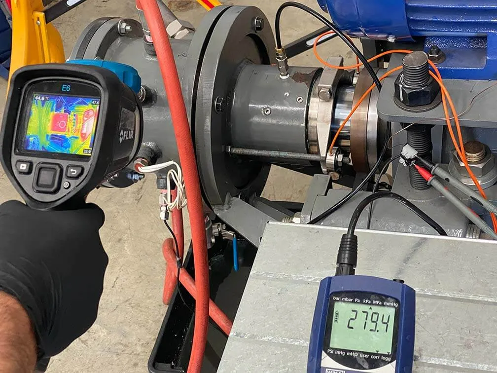 Seal testing in pump test bay